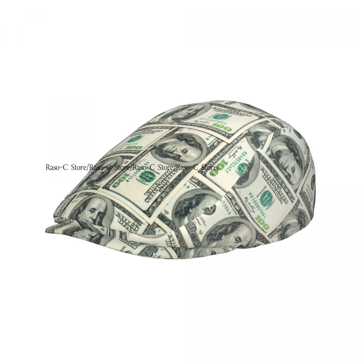 British Gatsby Newsboy Cap For Adults Dollar Bills Of United States Federal Reserve The Ben Franklin Flat Peaked Cap Beret Hat