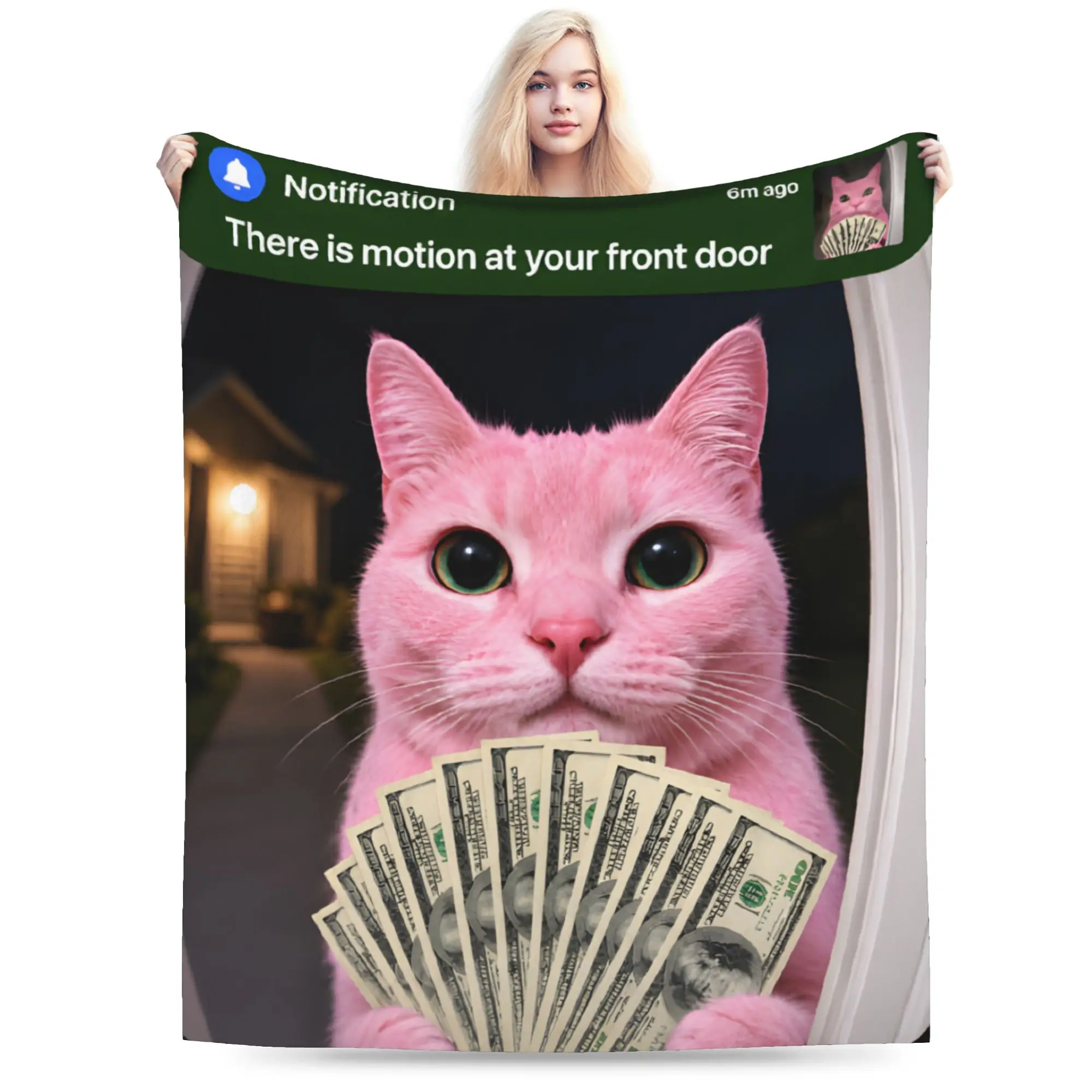 Cozy There is Motion at Your Front Door Funny Cat Motion  Blanket Accessories   Throws And Blankets Ultra-Soft Fleece