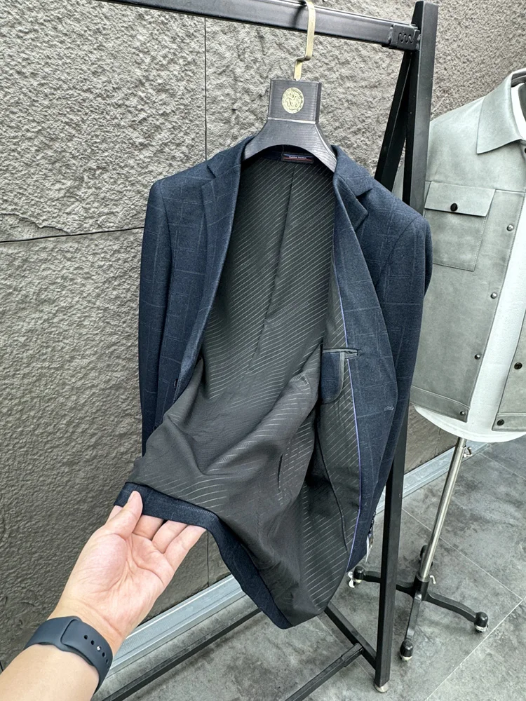 

Svip мужской деловой повседневный клетчатый костюм с удобным плоским воротником 3D Formali осенняя коллекция Stand Fit Faion Urban Sle