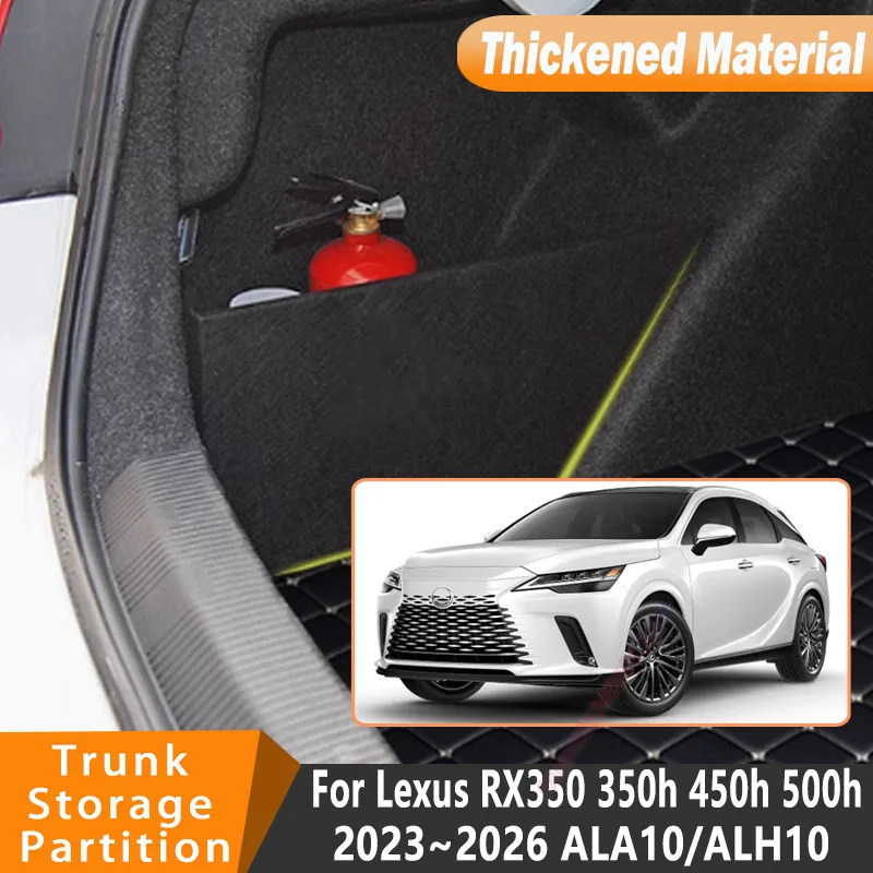 For Lexus RX 350 350h 450h 500h 2023~2026 Car Organizer Trunk Side Partition Trunk Interior Storage Box Parts