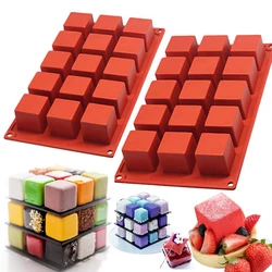 15-Cavity Cake Cube Non Stick Silicone Mold Dessert Pastry Magic Cube Splice Truffle Cookie Square Brownie Mould Baking Tools