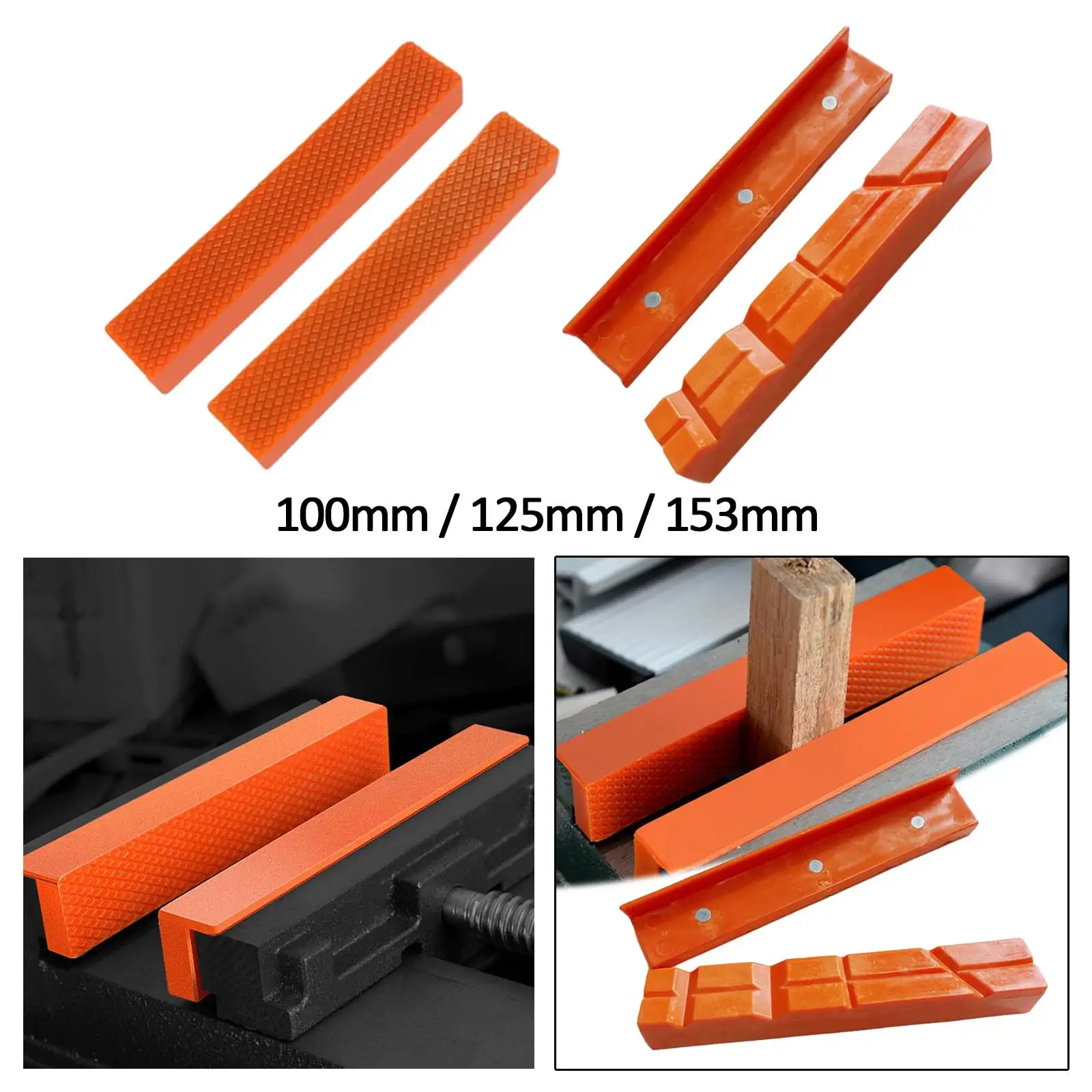 2Pcs Vise Jaw Pads Protective Durable Vise Soft Jaws Vice Jaw Covers Protectors for Clamping Any Metal Bench Vice Plastic Metal