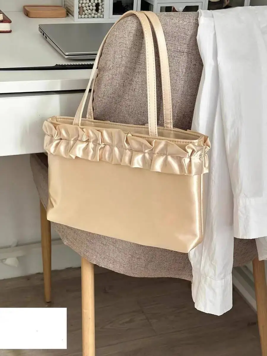 

Bloom Versatile Gold Shoulder Bags Wallet Women Retro Satin Casual Large Capacity Handbag Ladies Haruku Tote Bag Aesthetic