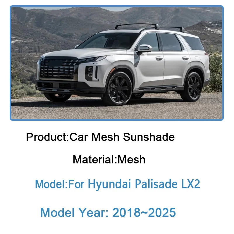 

For Hyundai Palisade LX2 MK1 2018 2019-2025 Car Mesh Sun Visor Side Car Sunshade Windshield Cover UV Protection Car Accessories