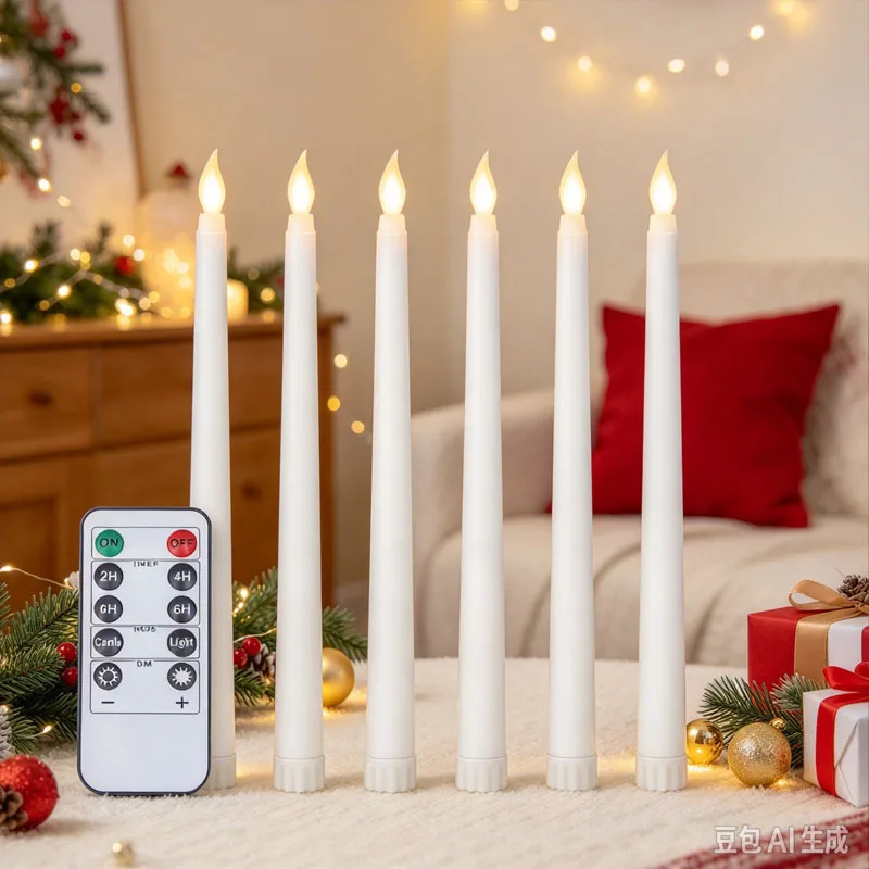 LED Long Stick Flameless Candle Christmas Wedding Party Indoor Outdoor Creative Scene Decor Home Garden Warm Bright New Fun Gift