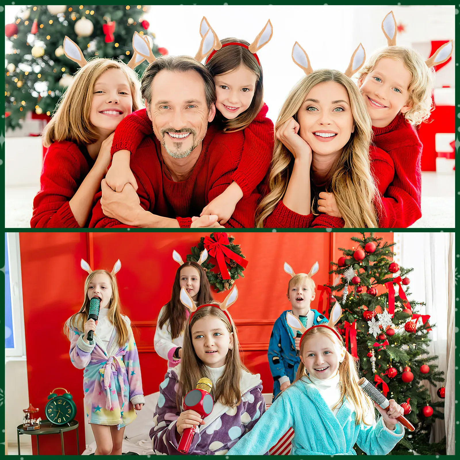 1Pair Deer Ear Headband Imitation DIY Headdress Festival Party Costume Hair Hoop Decorative Hair Accessories Deer Ear Hairbands