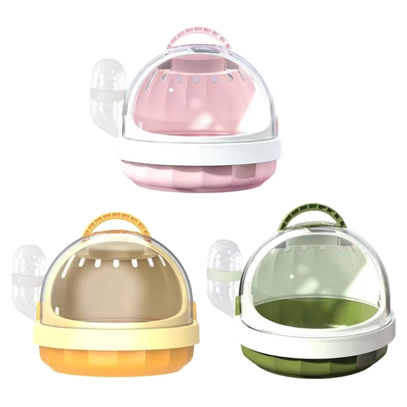 

Small Pet Box with Water Bottle Pet Outdoor Travel Cage Transportation Carry Box Travel for Small Animal