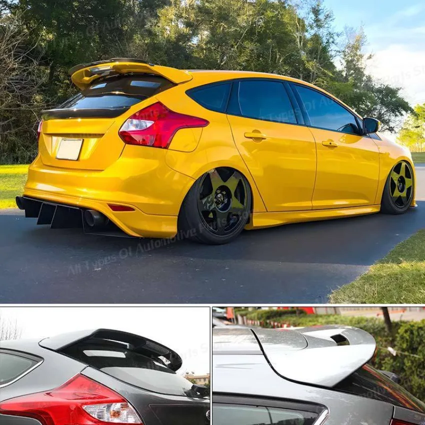 Rear Roof Spoiler Wing Lip for Ford Focus MK3 MK3.5 ST 2012-2018 Trunk Tail Wings Top Wing Body Kits Tuning Auto Parts Trim view 5