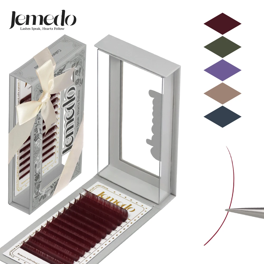 

JEMEDO Colorful Individual Lashes Morandi Colored Eyelash Extension Mix 8-15mm False Mink Lash Extensions for Makeup Wholesale