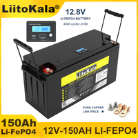 LiitoKala 12v/12.8V 150AH LiFePO4 Battery 14.6V Lithium Iron Phosphate Batteries Cycles USB 3.0 Touring car Solar Wind Tax Free