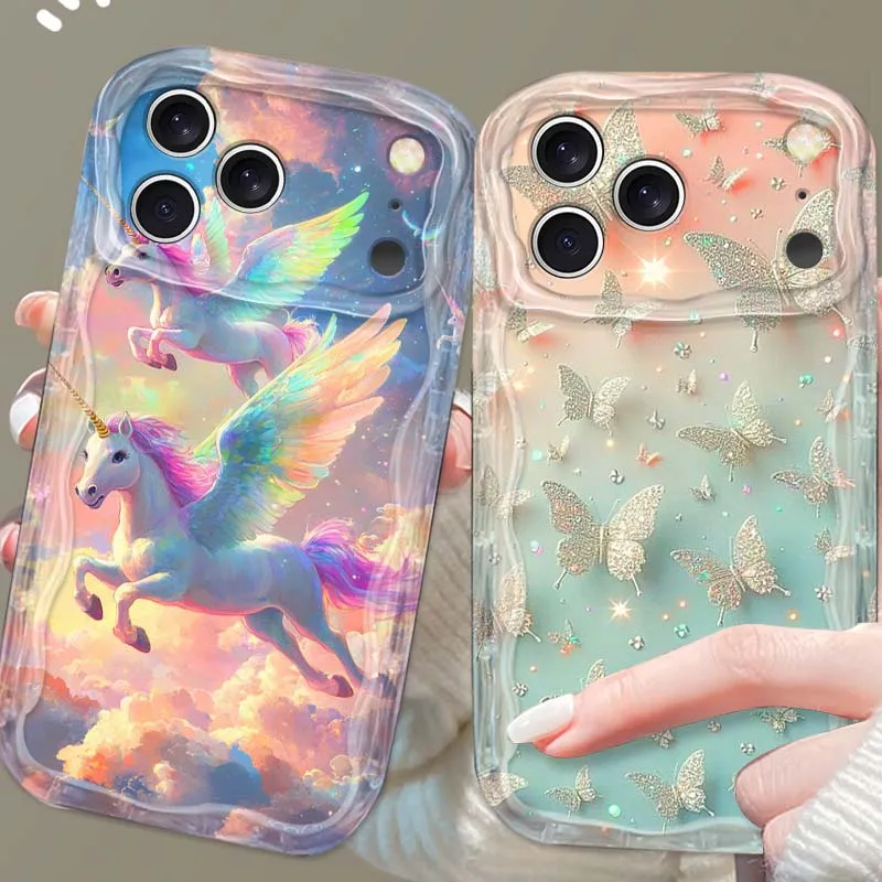 

Color Butterfly Horse Popular For Apple iPhone 17 16 16E 15 14 13 12 11 XS Air Pro Max Plus Wave Oil Soft Funda Phone Case