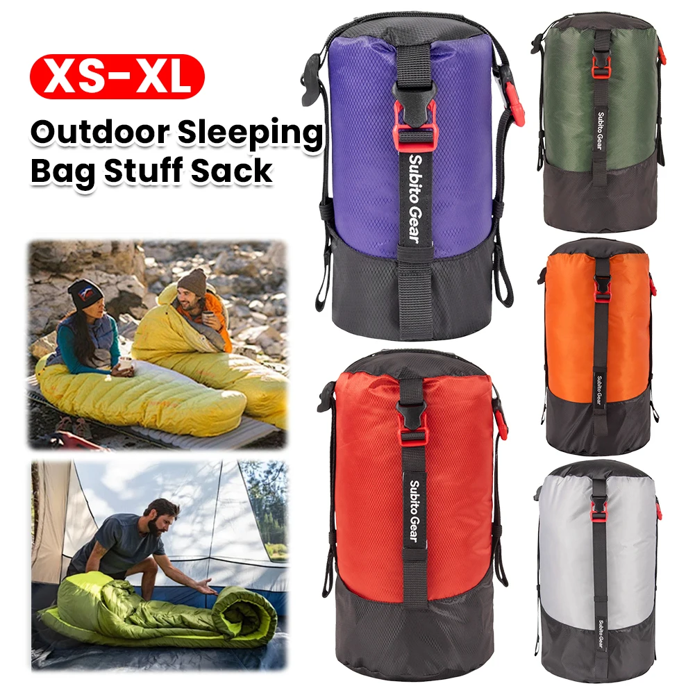 

1L-25L 70D Polyester Ultralight Sleeping Bag Compression Waterproof Stuff Sack Storage Bag for Down Jackets Camping Supplies ﻿