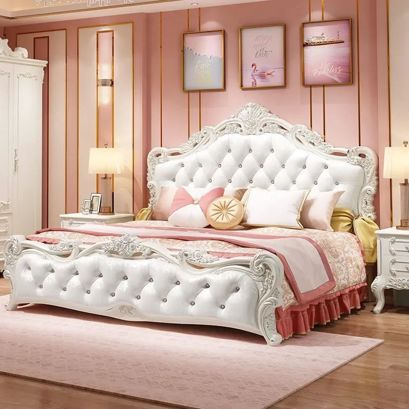 Deluxe princess castle European bed double bed French princess 1.5/1 luxury wedding bed master bedroom