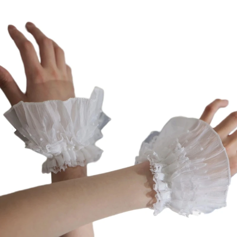 Fairy Wrist Cuffs Detachable Elegant Wristband Flared Organ Ruffled Wristband