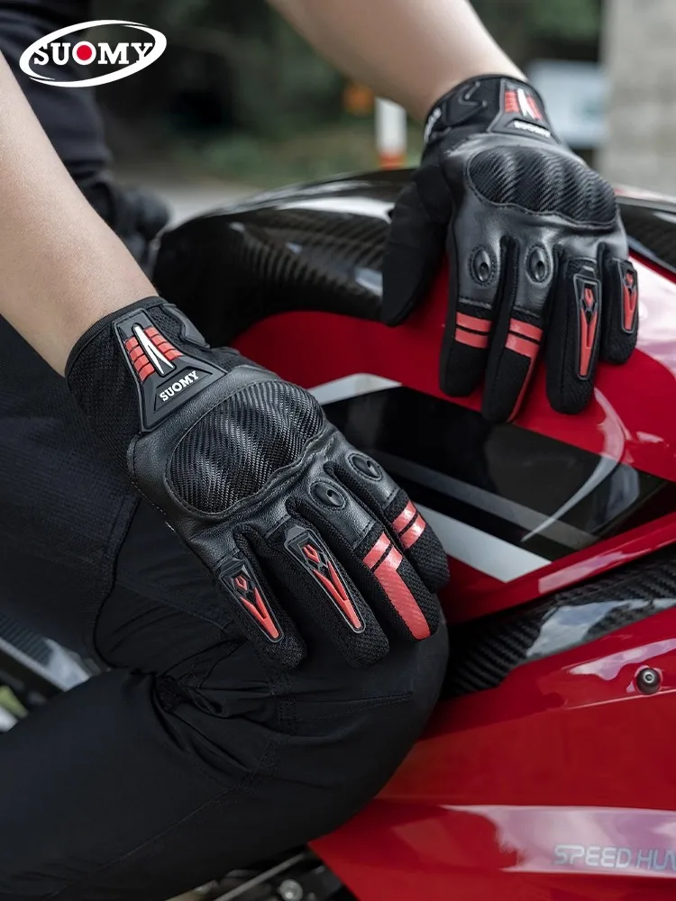

SUOMY Touchscreen Breathable Riding Gloves for ATV/BMX/MTB Racing with Anti-Slip PVC Shell Protection Moto Dirt bike Accessories