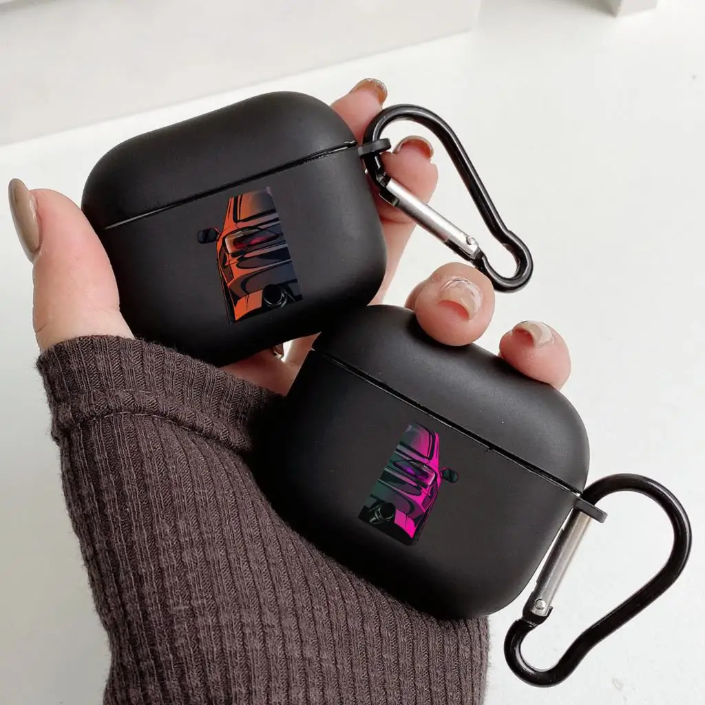 Japan JDM Sports Car Earphone Case for Apple Airpods 1 2 3 Pro 2 Bluetooth Headset Cases for Air Pods Earphone Box Black Cover