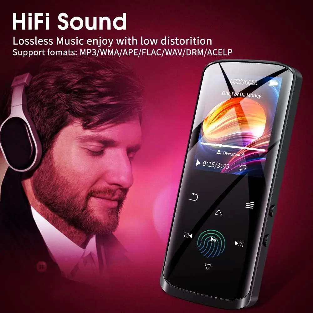 مشغل موسيقى RUIZU MP3 بلوتوث محمول HiFi بدون فقدان مع مكبر صوت وراديو FM ومسجل وكتاب إلكتروني ودعم ما يصل إلى 128 جيجابايت #4