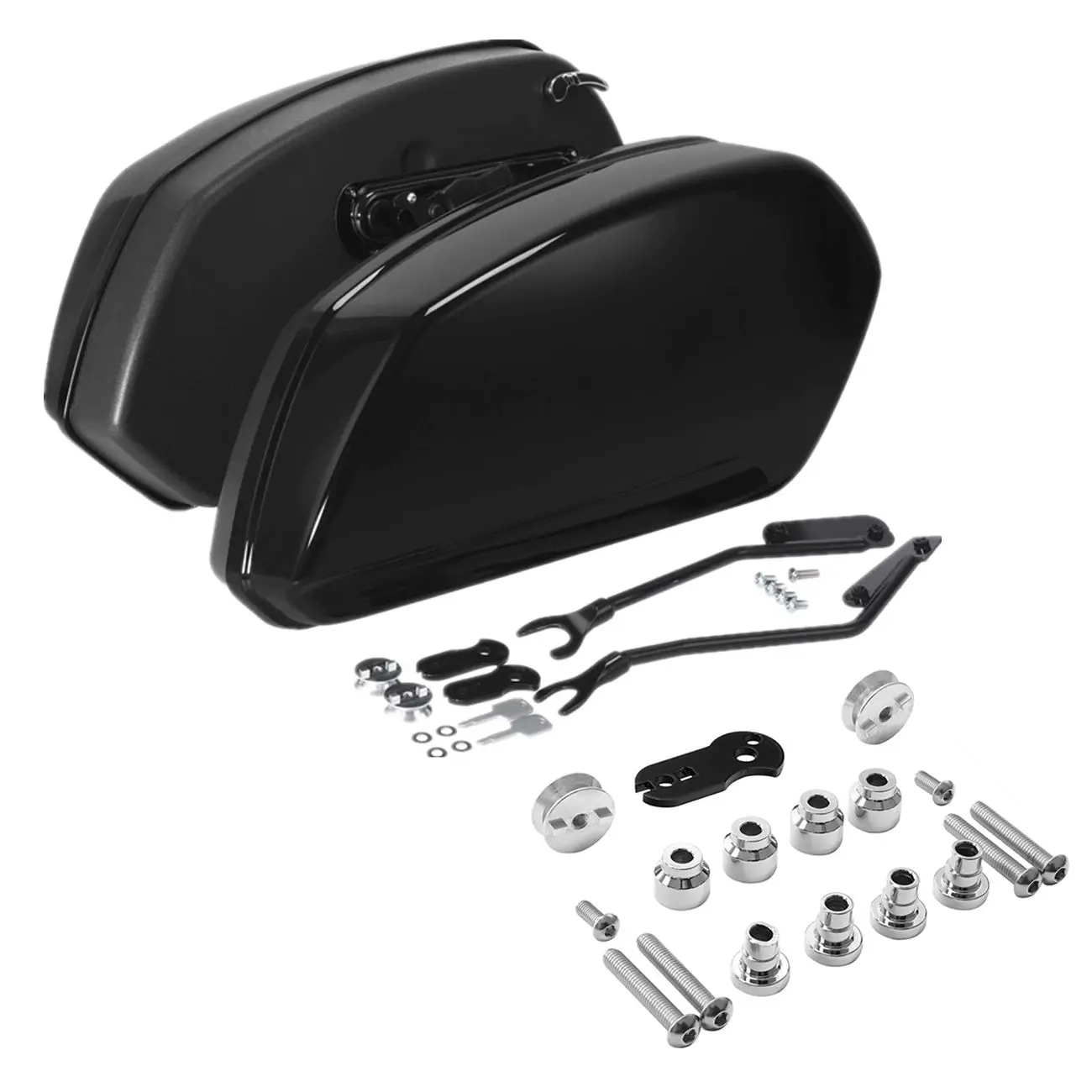 Motorcycle Black Saddlebags Bags Docking Kit For Harley Breakout Fat Boy FLFBS 114 FXBRS 2018-2025