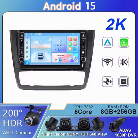 For BMW 1 Series E81 E82 E87 E88 116i 118i 120i 130i 2004 - 2012 5G Multimedia BT Stereo IPS Android 15 Car GPS DVD Player Radio