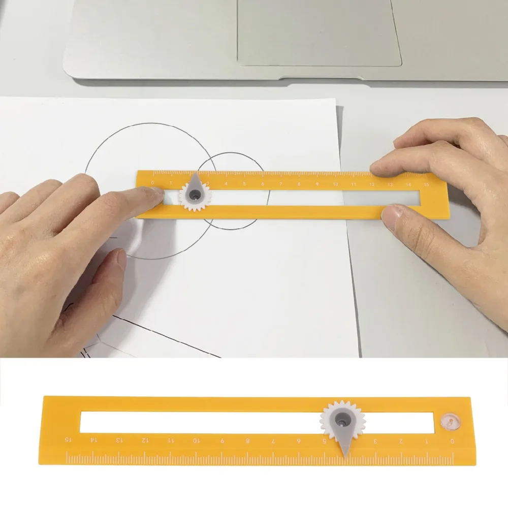 Dual Purpose Plastic Compass Ruler Multifunctional Combined Drawing Ruler Portable Multi Colors Geometry Ruler Office Drafting