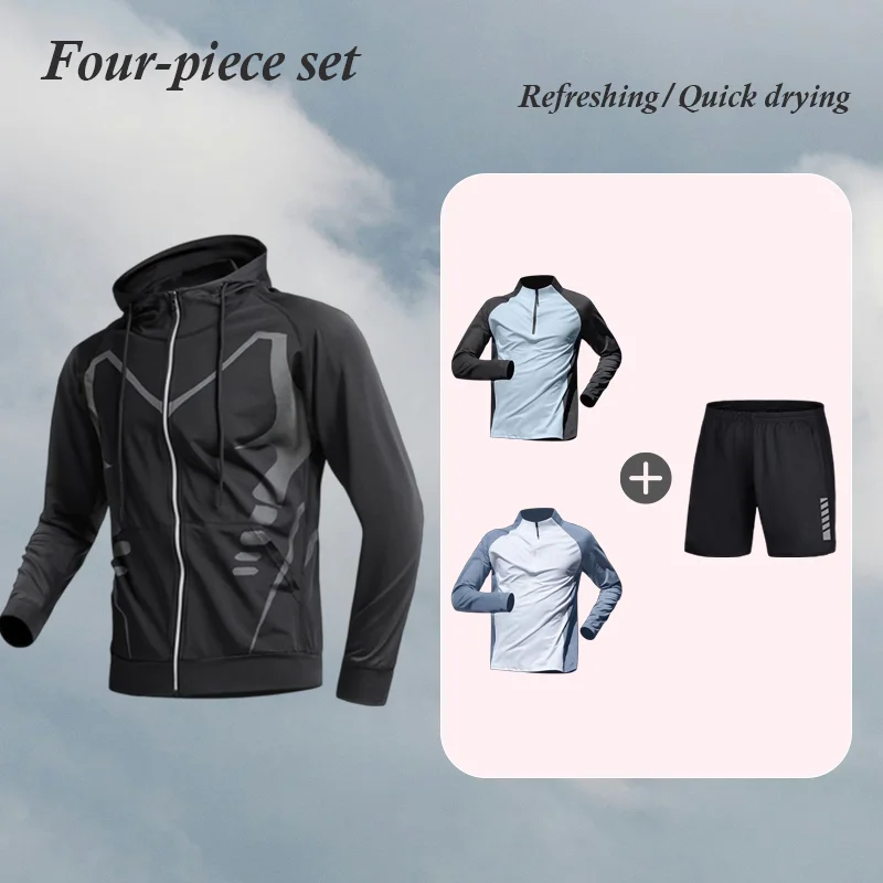 Quick-Drying Men's Running Suit  Fall Fitness & Training Gear  Tight-Fitting Morning Run & Sports Cycling Clothing