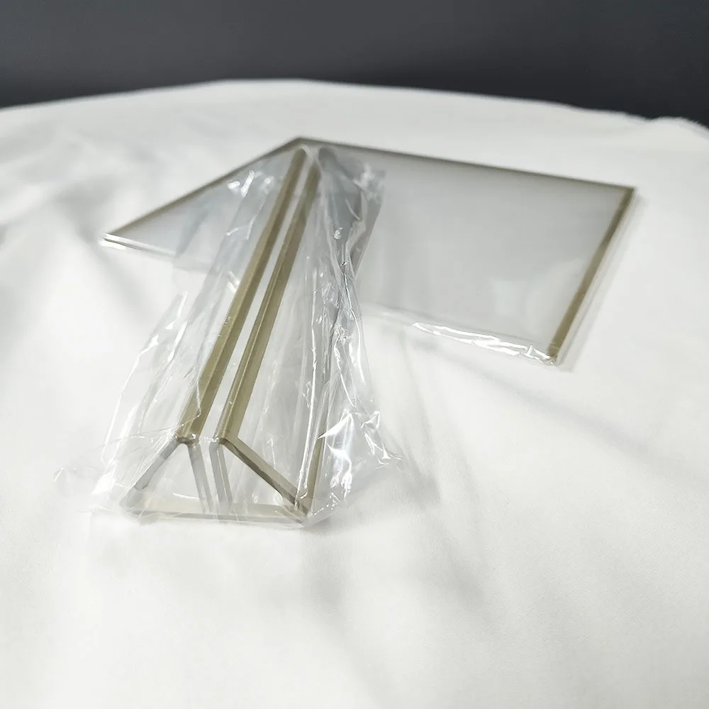 Acrylic Gold-edge Triangular Table Card Horizontal Vertical Photo Frames Display Stands Transparent Dining Table Decorative