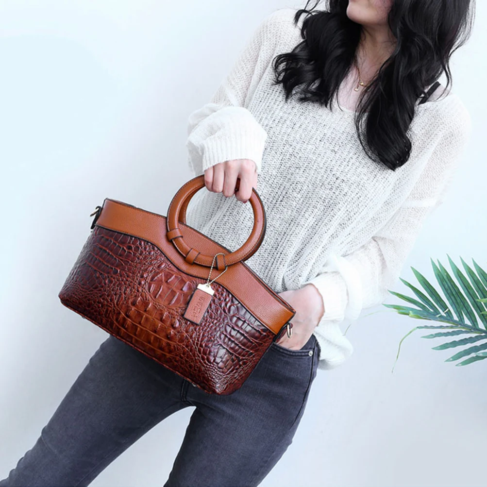 Imagem -05 - Bolsa de Couro Crossbody Crocodilo Feminina Bolsa de Ombro Feminina Bolsa Retrô Bolsas de Luxo 2023