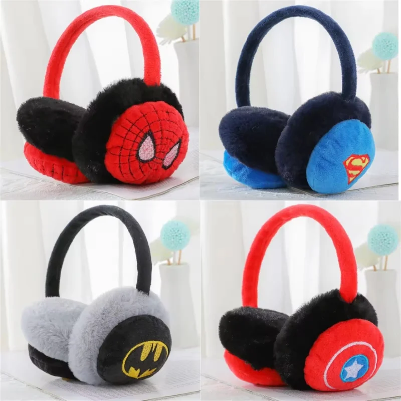 Enfant mignon Avenger araignée créatif oreille plus chaud dessin animé enfants hiver chaud en peluche Anti-gel cache-oreilles couverture pour cadeaux pour enfants