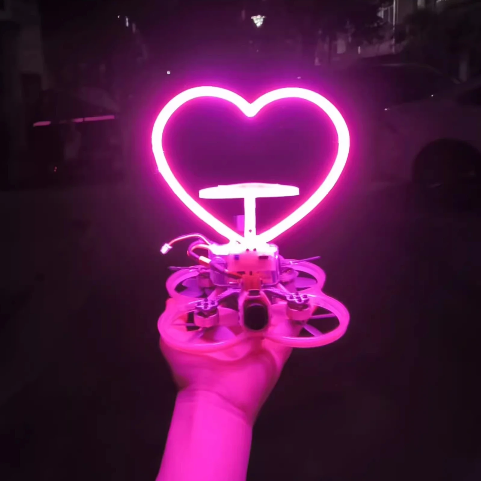 FPV Drone Marriage Love Ring Support Fixed Mount TPU Printed Built-in COB Light Strip BEC Module For DJI AVATA or FPV Cinewhoop