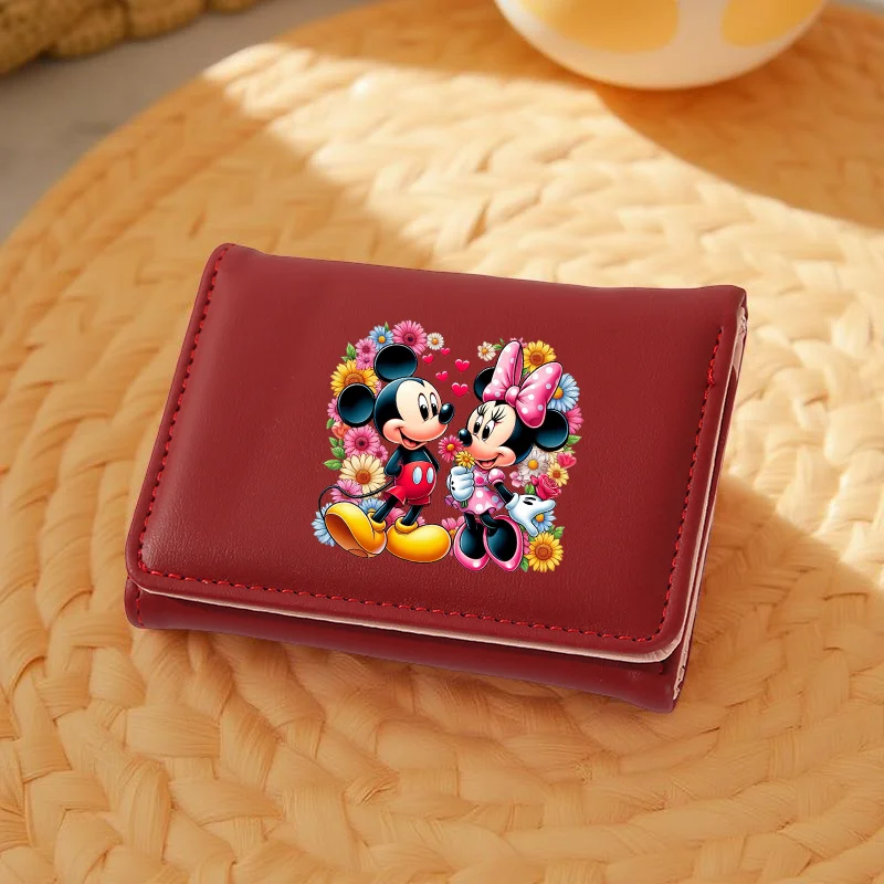 Mickey And Minnie Small Wallet,Short Wallet With Multiple Card Slots Lightweight Portable,Credit Card,ID Card,Accessories, Gift