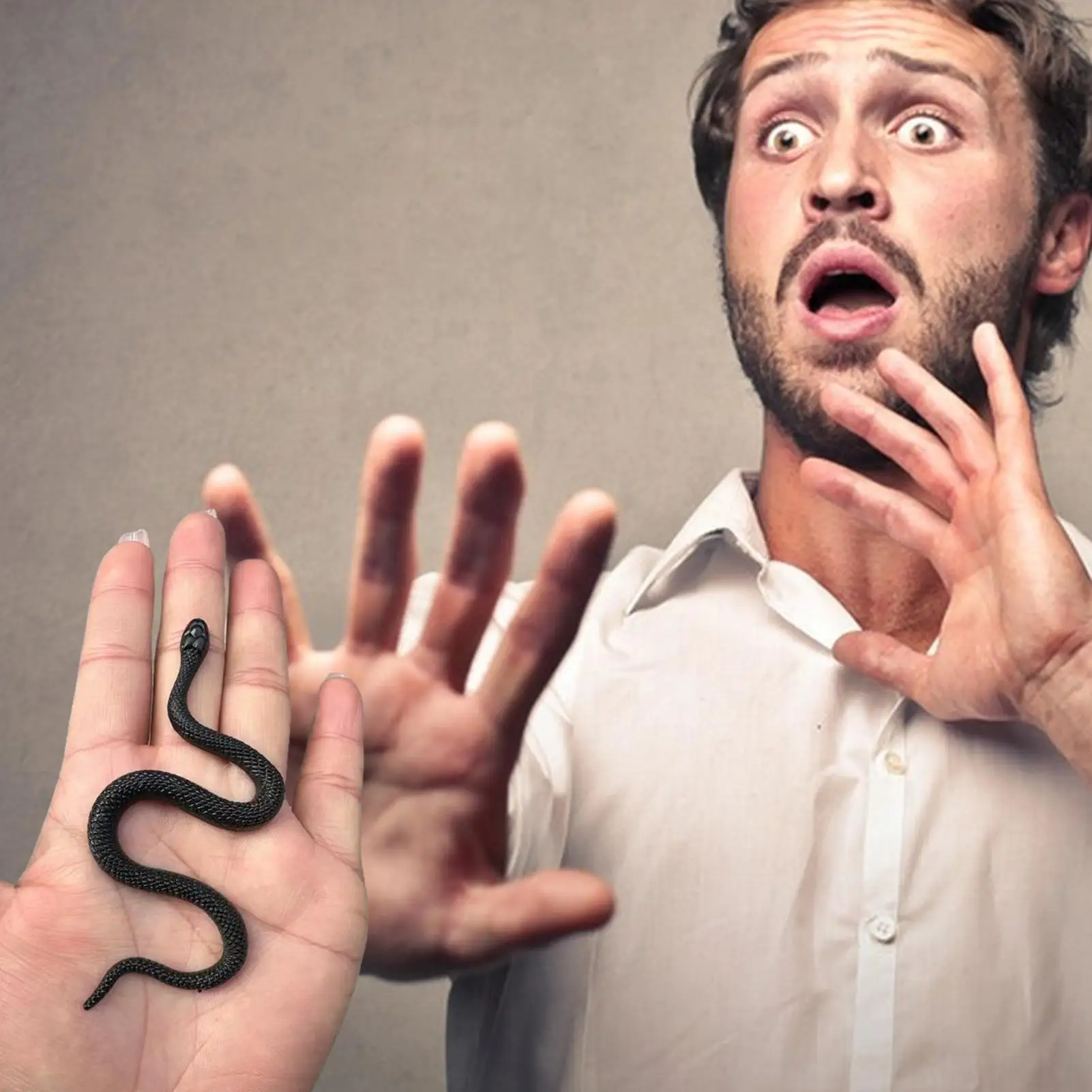 Black Fake Rubber Snake Toy, 10.5cm Realistic Prank Trick Toy Lightweight Snakes Funny Toy To Scare Birds Fake Snake