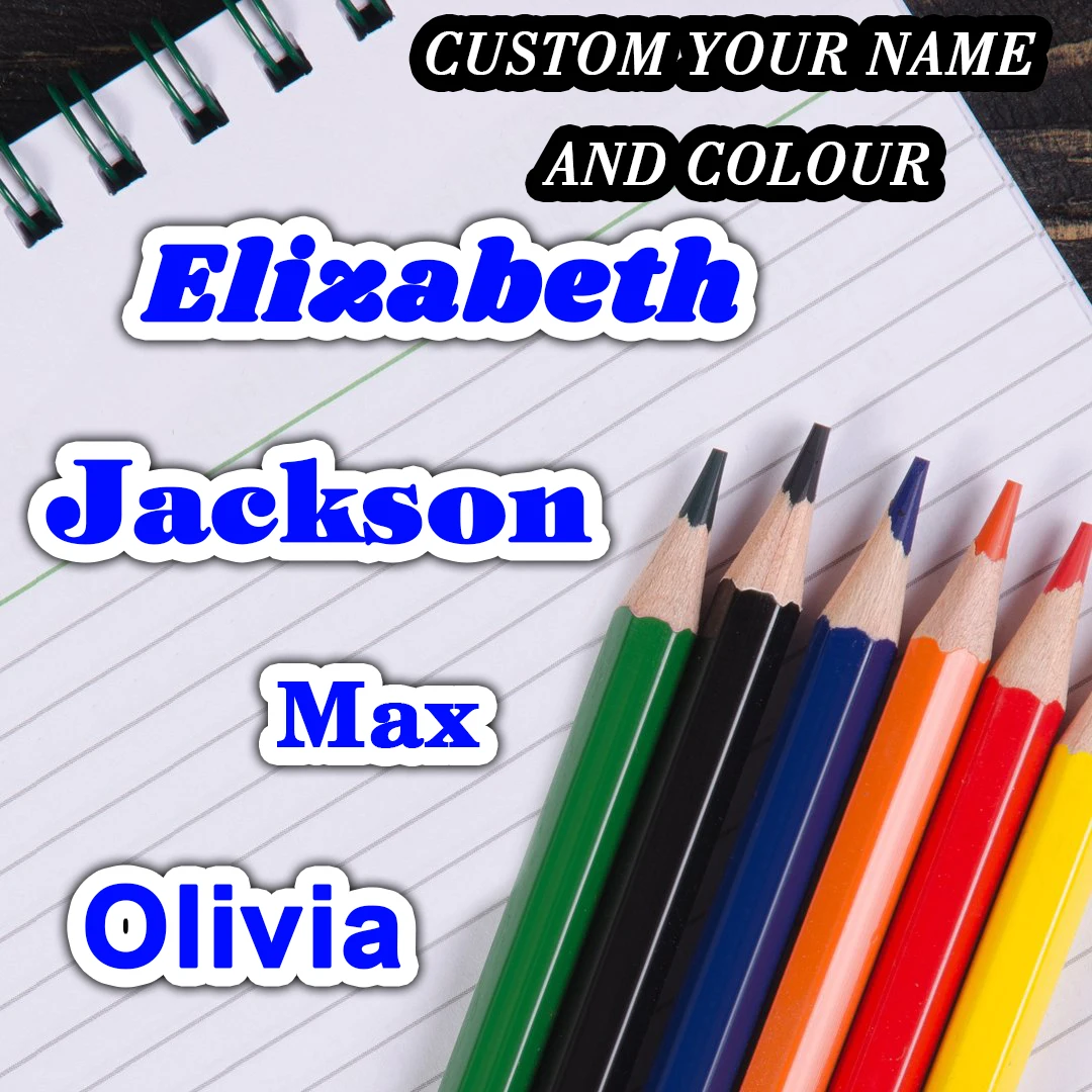 

50PCS customized personalized name stickers for the start and graduation seasons, with custom style text design for your unique