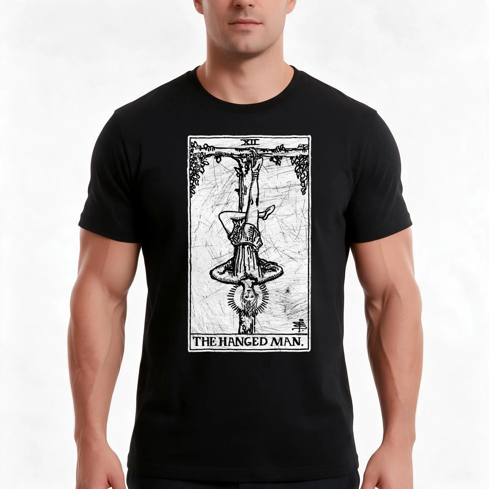 The Hanged Man Tarot Card - Major Arcana - fortune telling - occult T-Shirt, Summer Casual Cotton Tee, Oversized Streetwear Tops