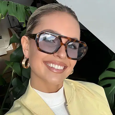 Retro Aviator Zonnebril voor Dames Heren Klassiek Jaren '70 Vintage Trendy Vierkant Aviators Brillen Luipaard Blauw Zonnebril Oculos De Sol