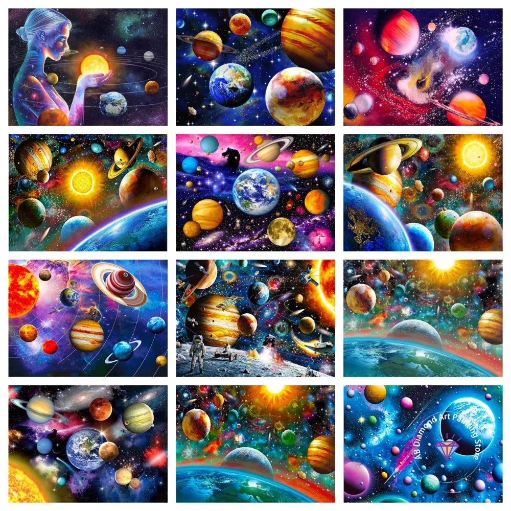 

Space Planet AB Diamond Painting Kit Square Round Diamond 5D DIY Mosaic Handmade Art Adult Exquisite Gift Crafts Home Decor