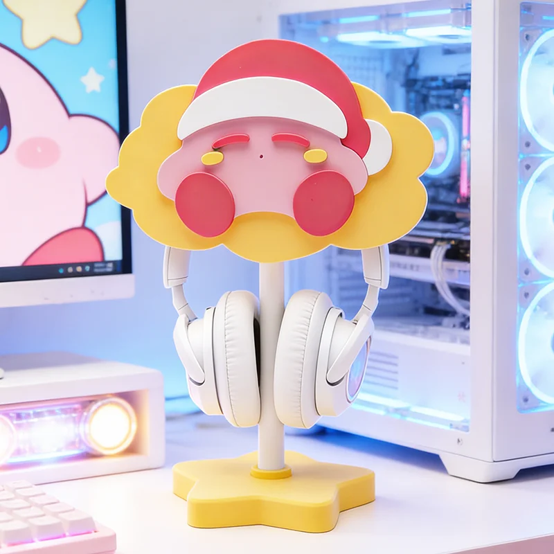 맞춤형 핑크색 원형 플러시 캐릭터 헤드폰 거치대, 귀엽 - Headphone Stand Desk 리뷰 및 가격