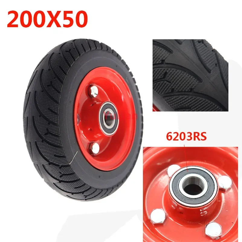 high quality200x50 Electric scooter  Wheel Tyre with Alloy Hub 8 Inch Solid Tire Stab-proof, Wear-resistant and Non Inflatable