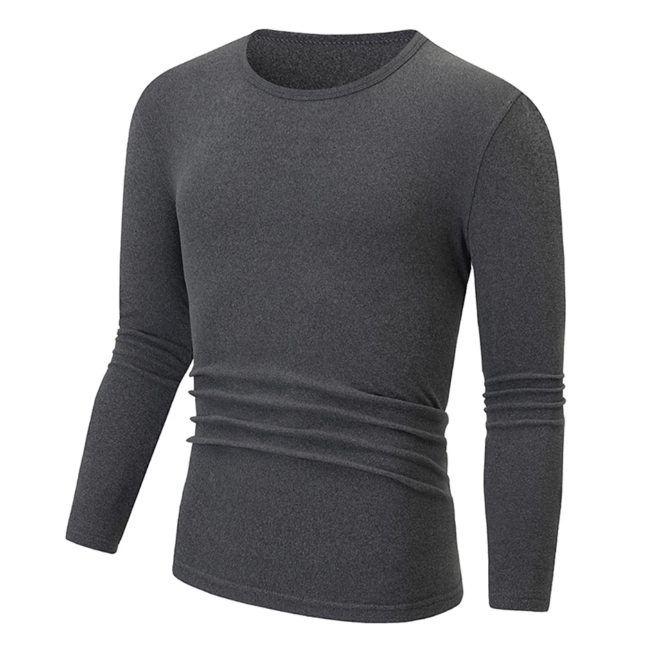1/2/4-teiliges Set aus lässigen warmen Unterwäsche-Set für Herren und Teenager im Herbst/Winter, bequemes Sport-Langarmshirt mit dicker Basis – Detail 9