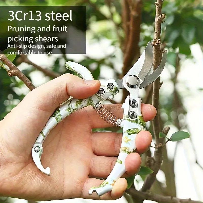 SK5 Steel Pruning Shears Floral Pattern Garden Shears Professional Branch Cutter Fruit Picking Scissors for Plant Gardening Tool