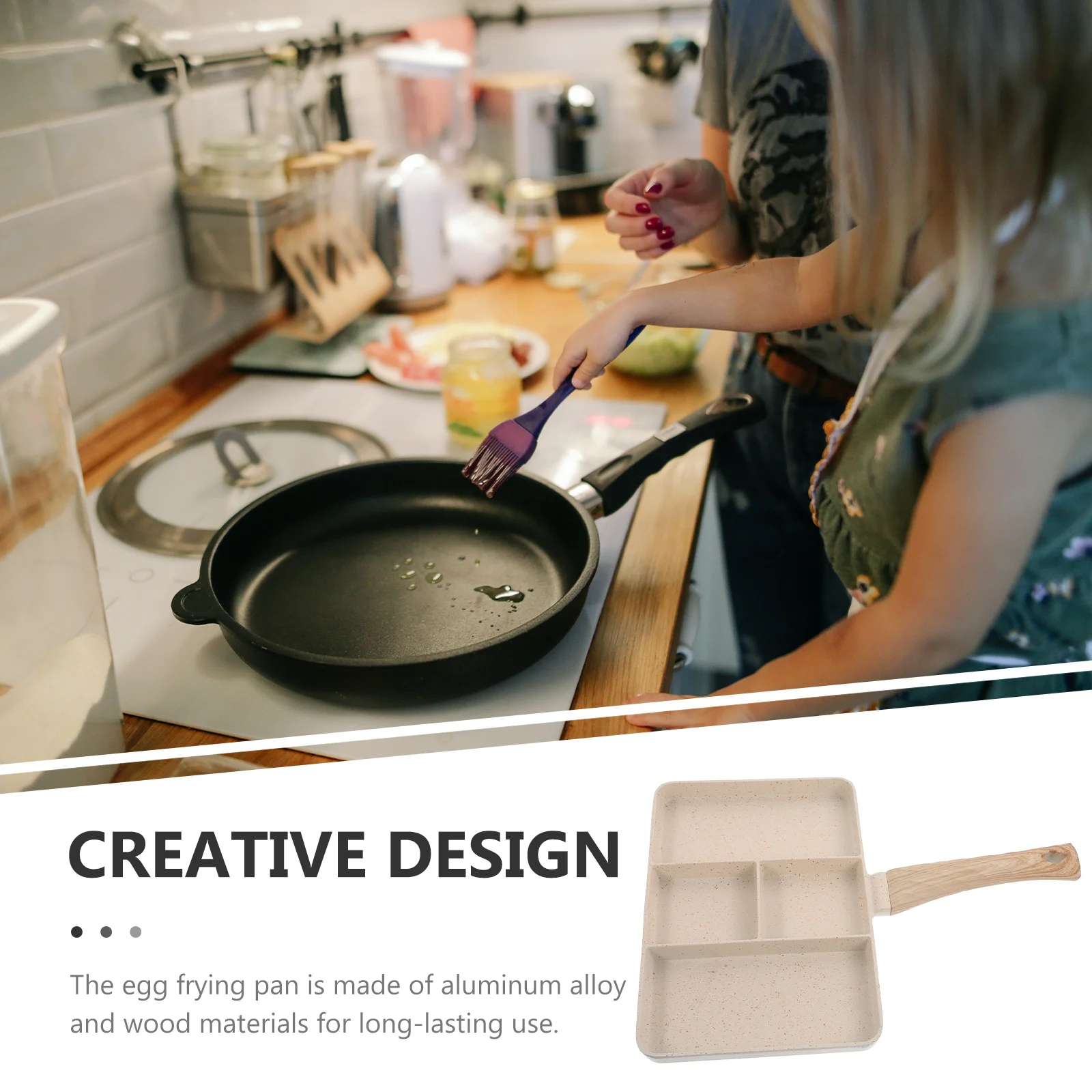 

Mosaic Stone Egg Frying Pan Non-Stick Multi-Groove Breakfast Pan For Eggs Steak Aluminum Alloy Kitchen Cookware