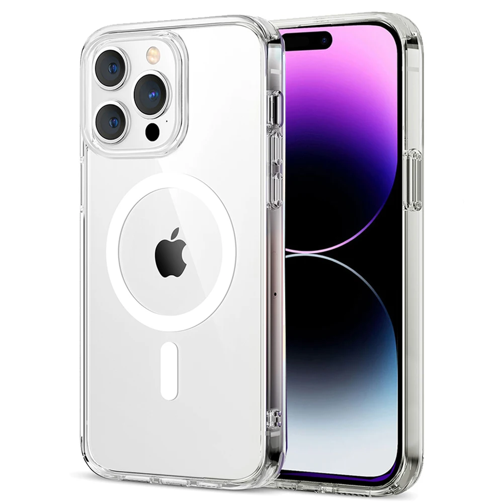 Clear Phone Case For iPhone 15 14 13 12 11 Pro Max Magnetic For Magsafe Wireless Charge For iPhone 7 8 XR Xs Max Soft Cover Case