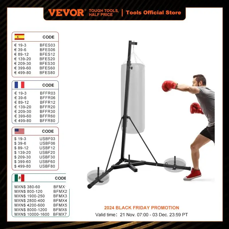 VEVOR Popsport Heavy Bag Stand Free Standing Punching Punch Bracket Station Boxing Stand Height Adjustable Folding Boxing 