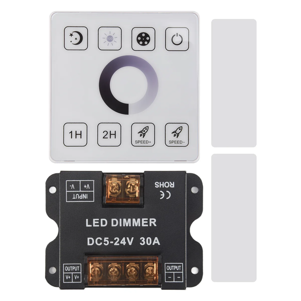 SCLS  Wireless Wall- Mounted Touch Panel Dimmer Control for DC5-24V 30A Single Color LED Strip Lighting