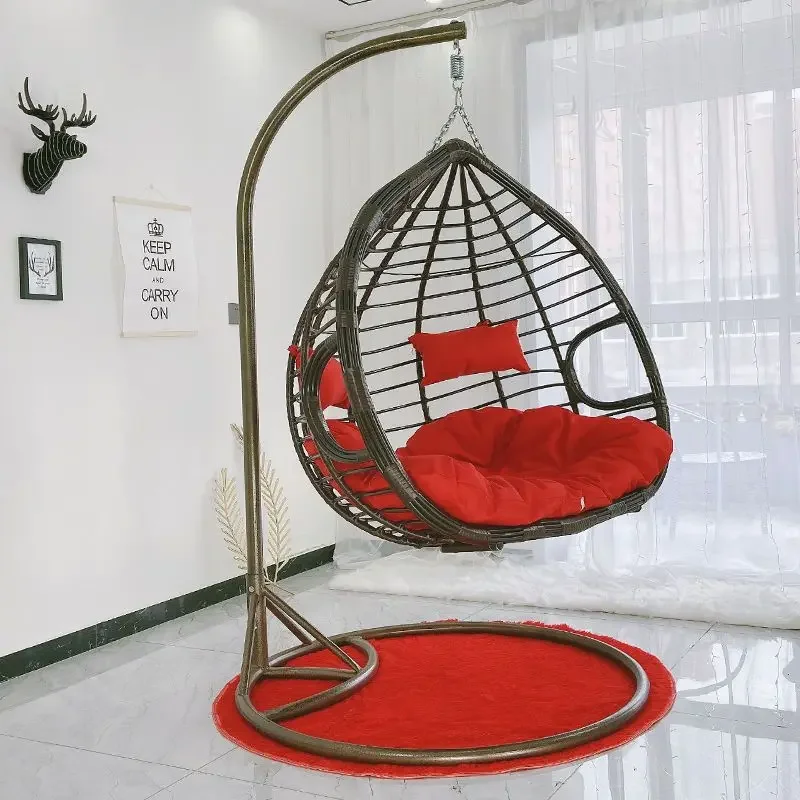 Outdoor hanging basket chair rattan cradle swing double hanging chair bird nest outdoor balcony egg chair family leisure bed