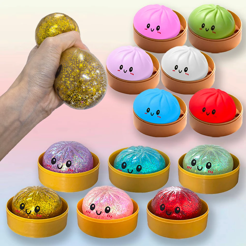 

Glitter Dumpling Pressure Ball 1Pcs High Rebound Soft Pinch Decompression Office Home Decorat Children Adults Birthday Gifts