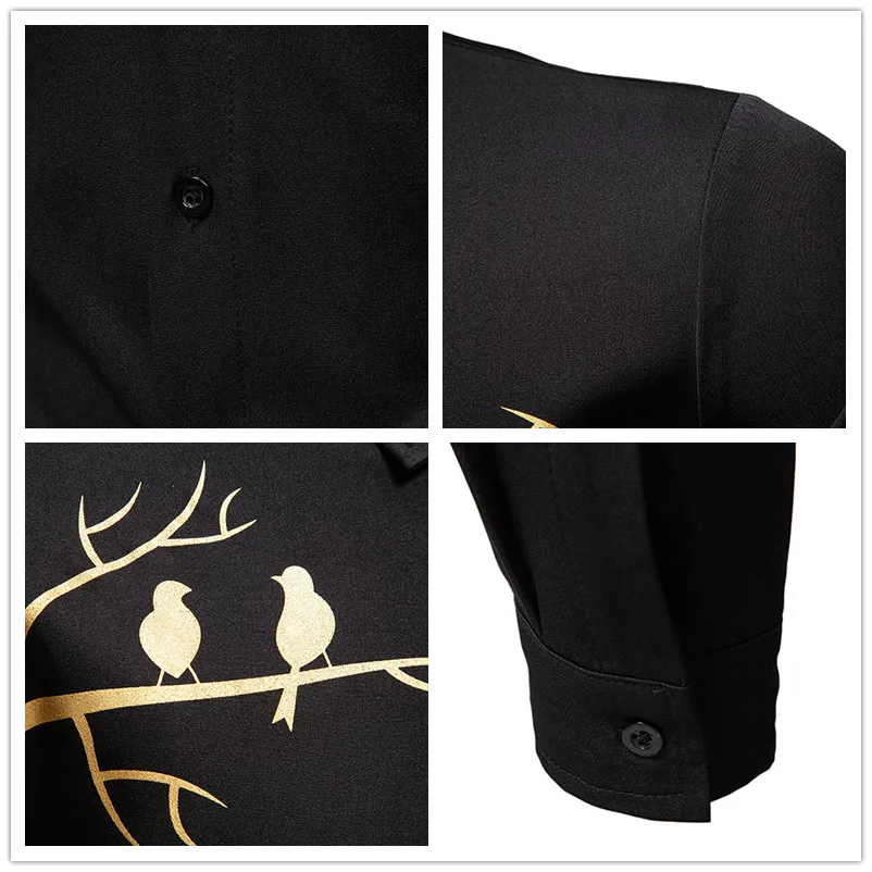 رجل 2025 مجموعة جديدة قميص مطبوع Camisa غير رسمي Hombre خمر رجالي كم طويل الأعمال الاجتماعية قمصان الشارع الشهير #6