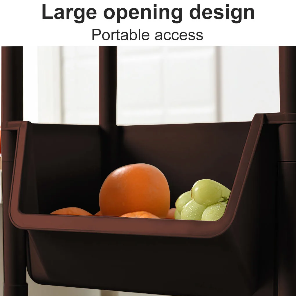 Kitchen Storage Shelf with Wheels Multi-function Movable Cart Laundry Layered Organizer Rack, Green, 4 Layer