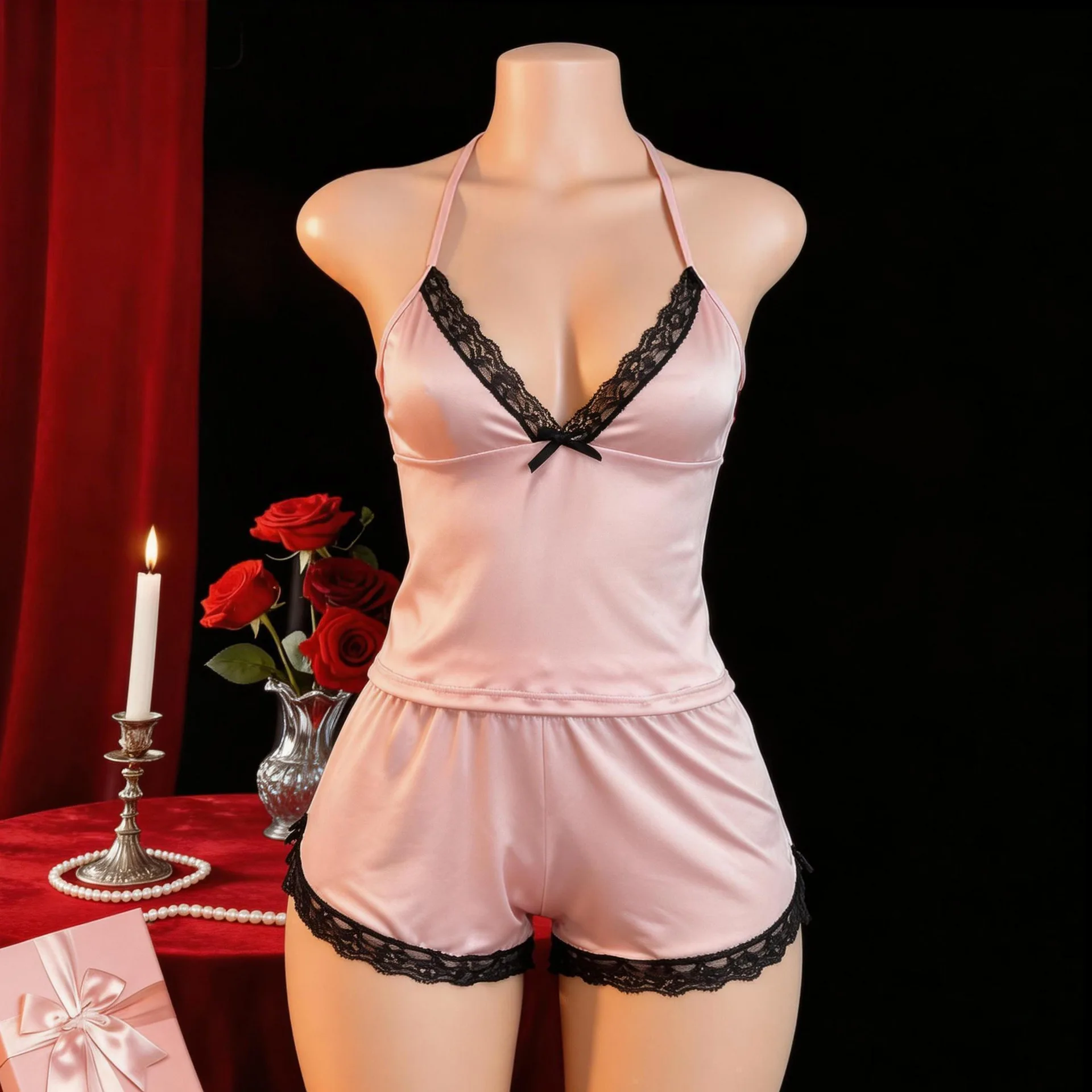 2 Pieces Plus Size Deep V Sling Sexy Homewear Pure Desire For Women Female Hot Caliente Seductive Lingerie Erotic Nightwear Set