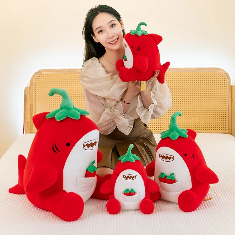 

27-50cm Cartoon Chili Shark Plush Toys Anime Stuffed Animals Sharks Plushies Dolls Soft Sofa Pillow for Kids Girls Gifts Decor