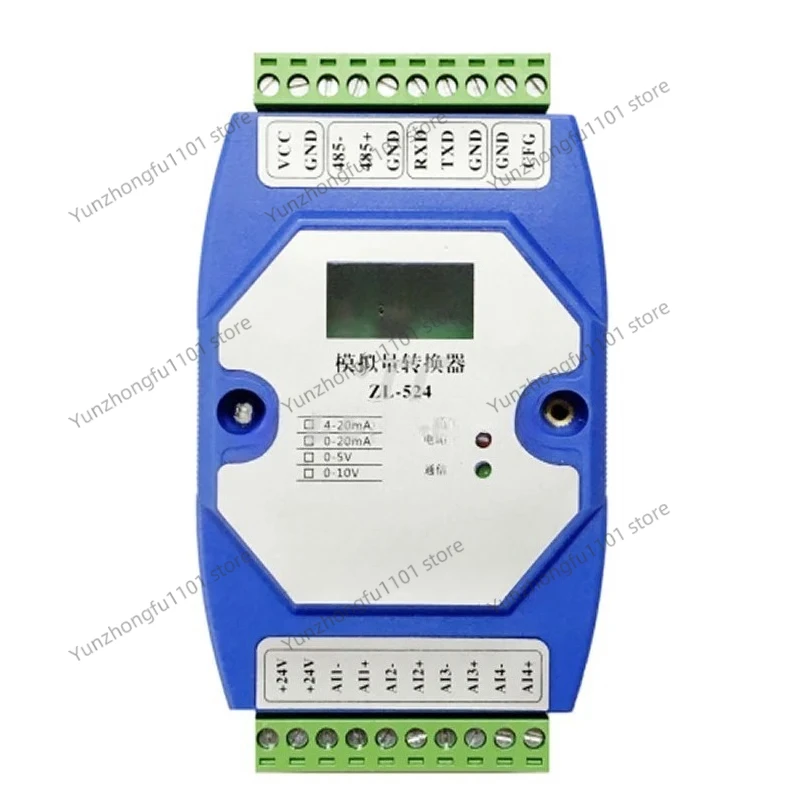 

20pcs/lot 4-20mA To RS485 4-Channel Analog Input Acquisition Module 0-10V High Precision MODBUS-RTUwith LCD Display